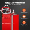 VEVOR 30 Gallon Fuel Caddy, Gas Storage Tank & 4 Wheels, with Manual Transfer Pump, Gasoline Diesel Fuel Container for Cars, Lawn Mowers, ATVs, Boats, More, Yellow(Red)