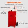 VEVOR 30 Gallon Fuel Caddy, Gas Storage Tank & 4 Wheels, with Manual Transfer Pump, Gasoline Diesel Fuel Container for Cars, Lawn Mowers, ATVs, Boats, More, Yellow(Red)