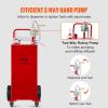 VEVOR 30 Gallon Gas Caddy – Portable Fuel Storage Tank with 2 Wheels & Manual Transfer Pump, Diesel & Gasoline Fuel Container for Cars, Lawn Mowers, ATVs, Boats, Black(Red)