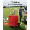 VEVOR 30 Gallon Gas Caddy – Portable Fuel Storage Tank with 2 Wheels & Manual Transfer Pump, Diesel & Gasoline Fuel Container for Cars, Lawn Mowers, ATVs, Boats, Black(20 Gallon)