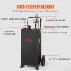 VEVOR 30 Gallon Gas Caddy – Portable Fuel Storage Tank with 2 Wheels & Manual Transfer Pump, Diesel & Gasoline Fuel Container for Cars, Lawn Mowers, ATVs, Boats, Black(Black)