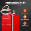 VEVOR 30 Gallon Gas Caddy – Portable Fuel Storage Tank with 2 Wheels & Manual Transfer Pump, Diesel & Gasoline Fuel Container for Cars, Lawn Mowers, ATVs, Boats, Black(Red)