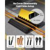 VEVOR 3.28 ft Cable Protector Ramp, 4 Pack of 1 Channel, 18000 lbs/axle Capacity Heavy Duty Rubber Speed Bumps, Floor Cord Cable Protector Wire Cover, for Residential Areas, Private Garages, Gardens(2 Channel-1 PC)