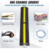 VEVOR 3.28 ft Cable Protector Ramp, 4 Pack of 1 Channel, 18000 lbs/axle Capacity Heavy Duty Rubber Speed Bumps, Floor Cord Cable Protector Wire Cover, for Residential Areas, Private Garages, Gardens(1 Channel-4PCS)