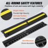 VEVOR 3.28 ft Cable Protector Ramp, 4 Pack of 1 Channel, 18000 lbs/axle Capacity Heavy Duty Rubber Speed Bumps, Floor Cord Cable Protector Wire Cover, for Residential Areas, Private Garages, Gardens(1 Channel-4PCS)