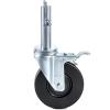 VEVOR 4 Pack 5″ Scaffolding Wheels – 1″ Solid Stem, Rubber Wheels with Dual Locking Heavy Duty Casters, 330LBS Capacity(5″ Solid Round Stem)