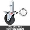 VEVOR 4 Pack 5″ Scaffolding Wheels – 1″ Solid Stem, Rubber Wheels with Dual Locking Heavy Duty Casters, 330LBS Capacity(5″ Square Tube Stem)