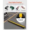 VEVOR 4 Pack of 1-Channel Rubber Cable Protector Ramps Heavy Duty 18000Lbs Load Capacity Cable Wire Cord Cover Ramp Speed Bump Driveway Hose Cable Ramp Protective Cover(1 Channel-4PCS)
