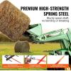VEVOR 49″ Hay Spear, Bale Spears 1600lbs Loading Capacity, Skid Steer Loader Tractor Attachment with 2pcs 17.5″ Stabilizer Spears, Quick Attach Spike Forks(Horizontal type)