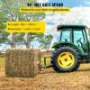 VEVOR 49″ Hay Spear, Bale Spears 1600lbs Loading Capacity, Skid Steer Loader Tractor Attachment with 2pcs 17.5″ Stabilizer Spears, Quick Attach Spike Forks(Hay Spear)