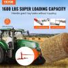 VEVOR 49″ Hay Spear, Bale Spears 1600lbs Loading Capacity, Skid Steer Loader Tractor Attachment with 2pcs 17.5″ Stabilizer Spears, Quick Attach Spike Forks(Three-point type)
