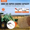 VEVOR 49″ Hay Spear, Bale Spears 3000lbs Loading Capacity, Skid Steer Loader Tractor Bucket Attachment with 2pcs 17.5″ Stabilizer Spears and 60″ Chain, Quick Attach Spike Forks(49″ Vertical Assembly)