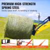 VEVOR 49″ Hay Spear, Bale Spears 3000lbs Loading Capacity, Skid Steer Loader Tractor Bucket Attachment with 2pcs 17.5″ Stabilizer Spears and 60″ Chain, Quick Attach Spike Forks(49″ Horizontal Assembly)