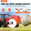 VEVOR 49″ Hay Spear, Bale Spears 3000lbs Loading Capacity, Skid Steer Loader Tractor Bucket Attachment with 2pcs 17.5″ Stabilizer Spears and 60″ Chain, Quick Attach Spike Forks(49″ Horizontal Assembly)