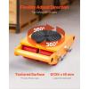 VEVOR 4PCS Machinery Skates Dollies, 17,637 lb Heavy Duty Equipment Moving Skates with 4 PU Wheels, 360° Rotation Non-Slip Cap, Low-Profile Industrial Mover Rollers for Factory, Warehouse, Workshop(4-Piece PU Wheels)