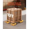 VEVOR 4PCS Machinery Skates Dollies, 17,637 lb Heavy Duty Equipment Moving Skates with 4 PU Wheels, 360° Rotation Non-Slip Cap, Low-Profile Industrial Mover Rollers for Factory, Warehouse, Workshop(4 Pcs-Steel Wheels)