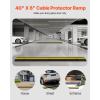 VEVOR 5 Channel Rubber Cable Protector Ramp, Heavy Duty 22000 lbs/axle Capacity Wire Hose Cord Cover Ramp, ADA Compliant Driveway Road Hump, Traffic Speed Bump w/Flip-Open Top Cover(1 Channel-4PCS)