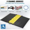 VEVOR 5 Channel Rubber Cable Protector Ramp, Heavy Duty 22000 lbs/axle Capacity Wire Hose Cord Cover Ramp, ADA Compliant Driveway Road Hump, Traffic Speed Bump w/Flip-Open Top Cover(5 Channel-1PC)
