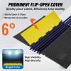 VEVOR 5 Channel Rubber Cable Protector Ramp, Heavy Duty 22000 lbs/axle Capacity Wire Hose Cord Cover Ramp, ADA Compliant Driveway Road Hump, Traffic Speed Bump w/Flip-Open Top Cover(5 Channel-1PC)