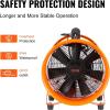 VEVOR Air Mover Blower Fan 12 Inch, 3198CFM 585W with 33ft Flexible Duct, Industrial Portable Ventilator Blower/Exhaust, Orange(1893CFM  10in-16ft Combo Fan and Hose)