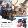 VEVOR Auto Heat Press Machine, 15 x 15 inch, T-Shirt Press Machine with Auto Release and Adjustable Pressure, Digital Display, Rapid Heating, for Sublimation, Vinyl, Heat Transfer Projects, Green(Heat Press Hat-Black)