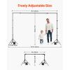VEVOR Backdrop Stand, 7 x 10 ft Adjustable Photo Backdrop Stand Kit, Portable Background Backdrop Stand with 3 Crossbars, Heavy Duty Projector Screen Stand, for Wedding, Photo Video Studio & Party(7 x 10 Ft)