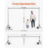VEVOR Backdrop Stand, 7 x 10 ft Adjustable Photo Backdrop Stand Kit, Portable Background Backdrop Stand with 3 Crossbars, Heavy Duty Projector Screen Stand, for Wedding, Photo Video Studio & Party(6.5 x 10 Ft)