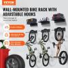 VEVOR Bike Storage Rack, 6 Bike Racks and 3 Helmets Hooks, Wall Mount Bike Storage Hanger, Home & Garage Organizer, Customizable for Various Bike Sizes, Adjustable Holder, Holds Up to 300 lbs, 48-inch(Bike Storage Rack with Shelves)