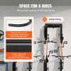 VEVOR Bike Storage Rack, 6 Bike Racks and 3 Helmets Hooks, Wall Mount Bike Storage Hanger, Home & Garage Organizer, Customizable for Various Bike Sizes, Adjustable Holder, Holds Up to 300 lbs, 48-inch(Bike Storage Rack)