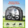 VEVOR Bike Storage Shed Tent, 1-2 Bikes, Outdoor Spacious Bike Storage Sheds with Ventilated Window, Waterproof Easy-to-Install Bike Tent with High Strength Fiberglass & Dual Zippers, Fit for Bicycle(Black- Curved top – L for 1-2 Bikes)