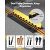 VEVOR Cable Protector Ramp, 2 Channel, 22000 lbs/axle Capacity Heavy Duty TPU Wire Cord Cover Ramp Hose Protector Driveway, Traffic Speed Bump w/TPR Flip-Open Top Cover, for Indoor & Outdoor(3 PCs)