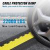 VEVOR Cable Protector Ramp, 2 Channel, 22000 lbs/axle Capacity Heavy Duty TPU Wire Cord Cover Ramp Hose Protector Driveway, Traffic Speed Bump w/TPR Flip-Open Top Cover, for Indoor & Outdoor(1 PC)