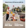 VEVOR Confined Space Tripod Kit, 1800 lbs Winch, Confined Space Tripod 7′ Legs and 98′ Cable, Confined Space Rescue Tripod 32.8′ Fall Protection, Harness, Storage Bag for Traditional Confined Spaces(1800lbs 65ft)