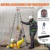 VEVOR Confined Space Tripod Kit, 1800 lbs Winch, Confined Space Tripod 7′ Legs and 98′ Cable, Confined Space Rescue Tripod 32.8′ Fall Protection, Harness, Storage Bag for Traditional Confined Spaces(1800 lbs w/Harness)
