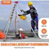 VEVOR Confined Space Tripod Kit, 1800 lbs Winch, Confined Space Tripod 7′ Legs and 98′ Cable, Confined Space Rescue Tripod 32.8′ Fall Protection, Harness, Storage Bag for Traditional Confined Spaces(2600lbs + Blower + Gas detector)