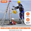 VEVOR Confined Space Tripod Kit, 1800 lbs Winch, Confined Space Tripod 7′ Legs and 98′ Cable, Confined Space Rescue Tripod 32.8′ Fall Protection, Harness, Storage Bag for Traditional Confined Spaces(1800 lbs w/Harness)