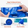 VEVOR Discharge Hose, 1-1/2″ x 100′, PVC Fabric Lay Flat Hose, Heavy Duty Backwash Drain Hose with Clamps, Weather-proof & Burst-proof, Ideal for Swimming Pool & Water Transfer, Blue(2″ x 100′ with connector)