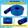 VEVOR Discharge Hose, 1-1/2″ x 100′, PVC Fabric Lay Flat Hose, Heavy Duty Backwash Drain Hose with Clamps, Weather-proof & Burst-proof, Ideal for Swimming Pool & Water Transfer, Blue(3″ x 50′)