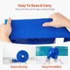 VEVOR Discharge Hose, 1-1/2″ x 100′, PVC Fabric Lay Flat Hose, Heavy Duty Backwash Drain Hose with Clamps, Weather-proof & Burst-proof, Ideal for Swimming Pool & Water Transfer, Blue(3″ x 50′ with connector)