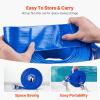 VEVOR Discharge Hose, 1-1/2″ x 100′, PVC Fabric Lay Flat Hose, Heavy Duty Backwash Drain Hose with Clamps, Weather-proof & Burst-proof, Ideal for Swimming Pool & Water Transfer, Blue(1-1/2″ x 100′ with connector)