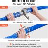 VEVOR Discharge Hose, 1-1/2″ x 100′, PVC Fabric Lay Flat Hose, Heavy Duty Backwash Drain Hose with Clamps, Weather-proof & Burst-proof, Ideal for Swimming Pool & Water Transfer, Blue(03 2″ x 50′ with connector)