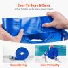 VEVOR Discharge Hose, 1-1/2″ x 100′, PVC Fabric Lay Flat Hose, Heavy Duty Backwash Drain Hose with Clamps, Weather-proof & Burst-proof, Ideal for Swimming Pool & Water Transfer, Blue(1-1/2″ x 50′ with connector)