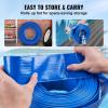 VEVOR Discharge Hose, 1-1/2″ x 100′, PVC Fabric Lay Flat Hose, Heavy Duty Backwash Drain Hose with Clamps, Weather-proof & Burst-proof, Ideal for Swimming Pool & Water Transfer, Blue(03 2″ x 50′ with connector)