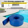 VEVOR Discharge Hose, 1-1/2″ x 100′, PVC Fabric Lay Flat Hose, Heavy Duty Backwash Drain Hose with Clamps, Weather-proof & Burst-proof, Ideal for Swimming Pool & Water Transfer, Blue(3″ x 50′)