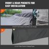 VEVOR Dump Truck Mesh Tarp, 7 x 14 ft, PVC Coated Black Heavy Duty Cover with 5.5″ 18oz Double Pocket, Brass Grommets, Reinforced Double Needle Stitch Webbing Fits Manual or Electric Dump Truck System(7′ x 22′)
