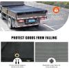 VEVOR Dump Truck Mesh Tarp, 7 x 14 ft, PVC Coated Black Heavy Duty Cover with 5.5″ 18oz Double Pocket, Brass Grommets, Reinforced Double Needle Stitch Webbing Fits Manual or Electric Dump Truck System(7.5′ x 18′)