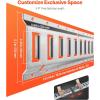 VEVOR E Track Tie-Down Rail Kit, 32PCS 5FT E-Tracks Set Includes 8 Steel Rails & 8 O Rings & 8 Tie-Offs with D-Ring & 8 End Caps, Securing Accessories for Cargo, Motorcycles, and Bikes(5FT-32Pcs)