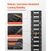 VEVOR E Track Tie-Down Rail Kit, 32PCS 5FT E-Tracks Set Includes 8 Steel Rails & 8 O Rings & 8 Tie-Offs with D-Ring & 8 End Caps, Securing Accessories for Cargo, Motorcycles, and Bikes(5FT-28Pcs)