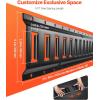 VEVOR E-Track Tie-Down Rail Kit, 5′ E Tracks Set, 16Pcs Includes 4 Steel Rails & 2 Single Slots & 6 O-Rings & 4 Tie-Offs w/D-Ring & 2 Ratchet Straps, Cargo Motorcycles Bikes Securing Accessories(5‘ Rail Kit-16Pcs)