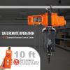 VEVOR Electric Chain Hoist, 2200 lbs Load Capacity, 10 ft Lifting Height, 120V Single Phase Overhead Crane with Chain, 10 ft Wired Remote Control for Garage, Shop, Hotel, and Home(Orange + Black)